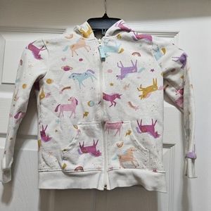 Unicorn Cat & Jack zip up hooded jacket, light weight